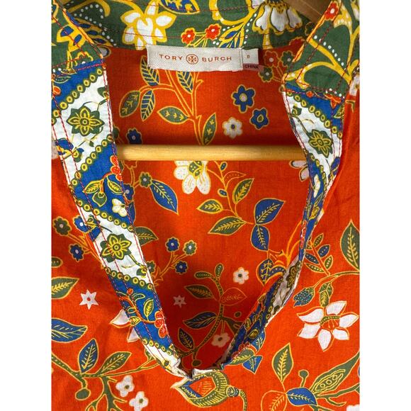 Tory Burch Boho Stephanie Floral Tunic Top in Samba Batik Size 0 - Picture 6 of 10